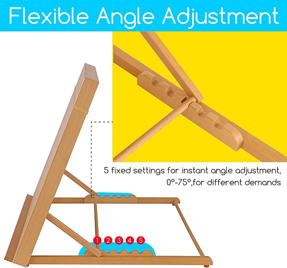 A2 wooden desktop easel, 5 adjustable positions