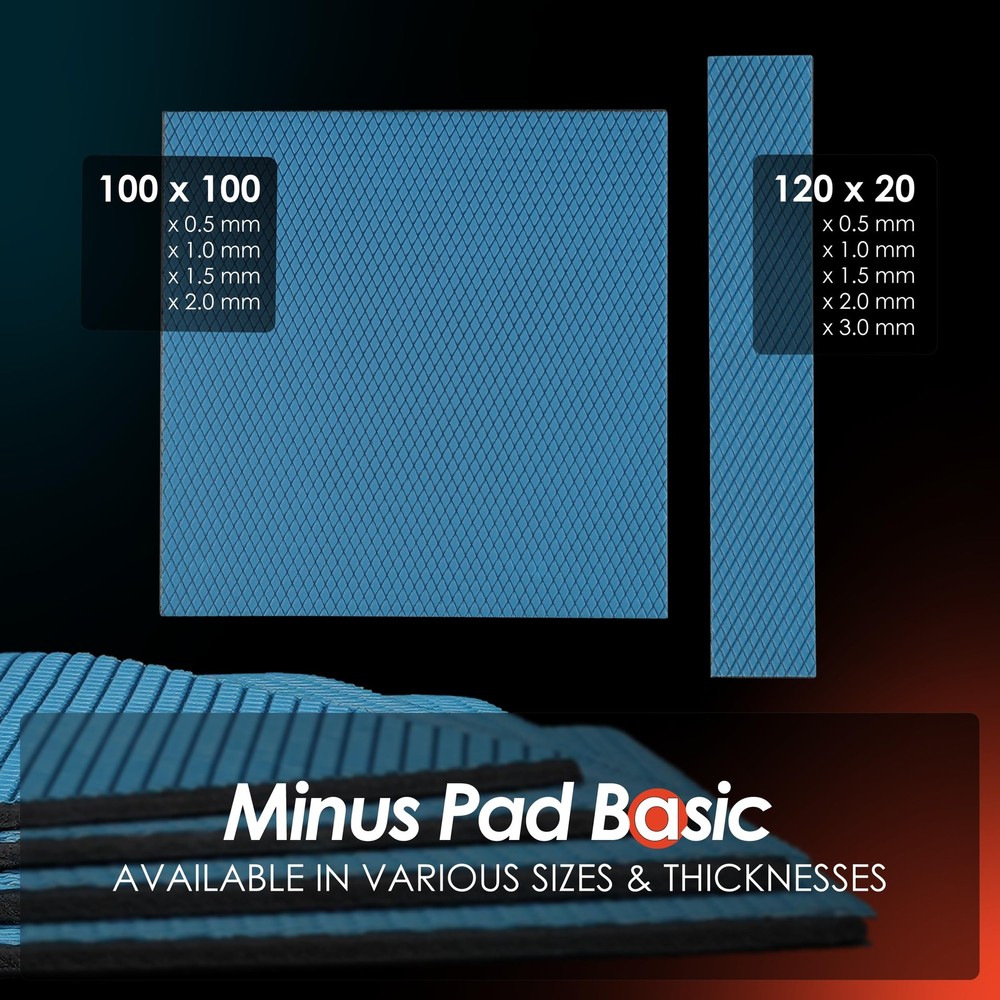 Minus Pad Basic - 120x20x3.0mm 4-Pack Thermal Interface Pad, Electrically Non...