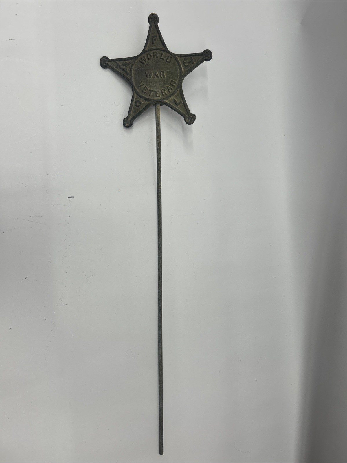 Vintage World War Veteran United States Army Cemetery Grave Marker Sign