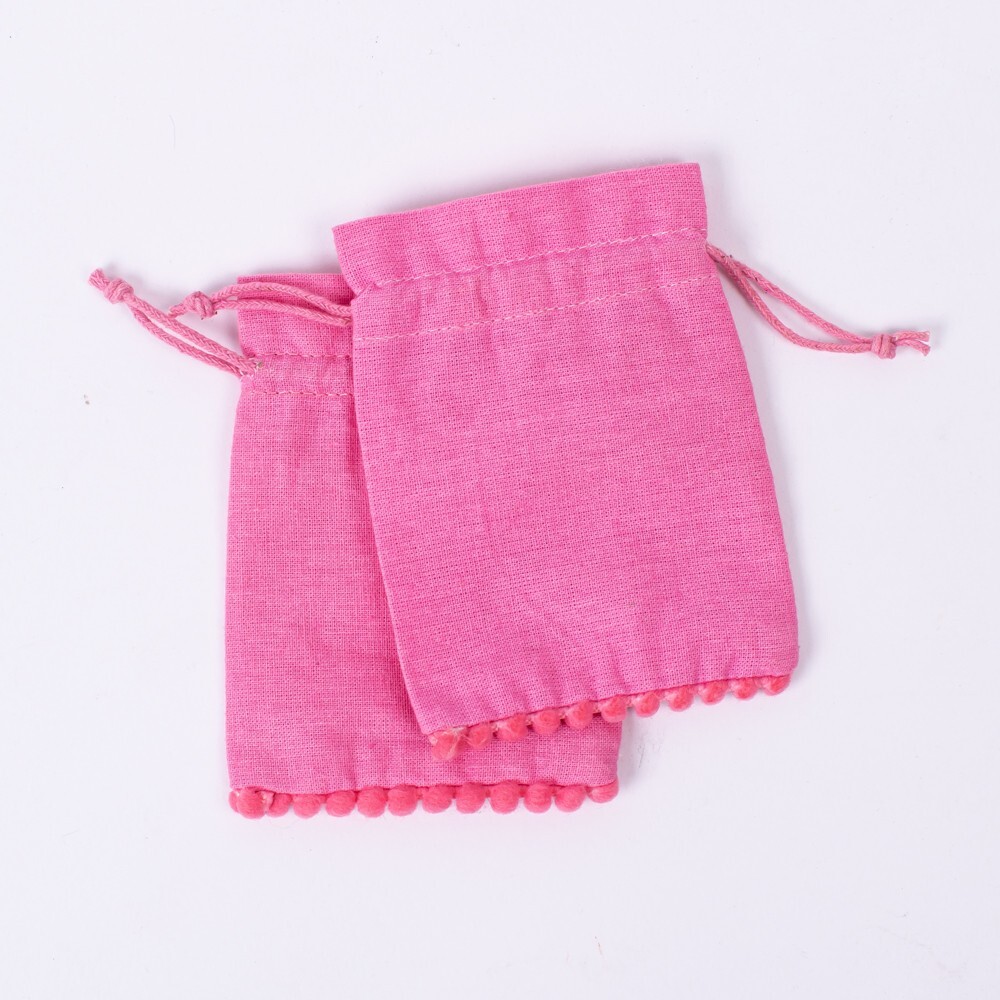 50 PCS Personalized Packaging Bag Light Pink Color Drawstring Bag 3x4 Inch