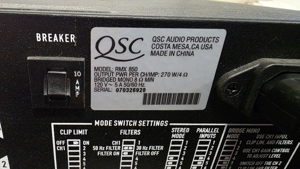 QSC RMX 850 Professional Power Amplifier