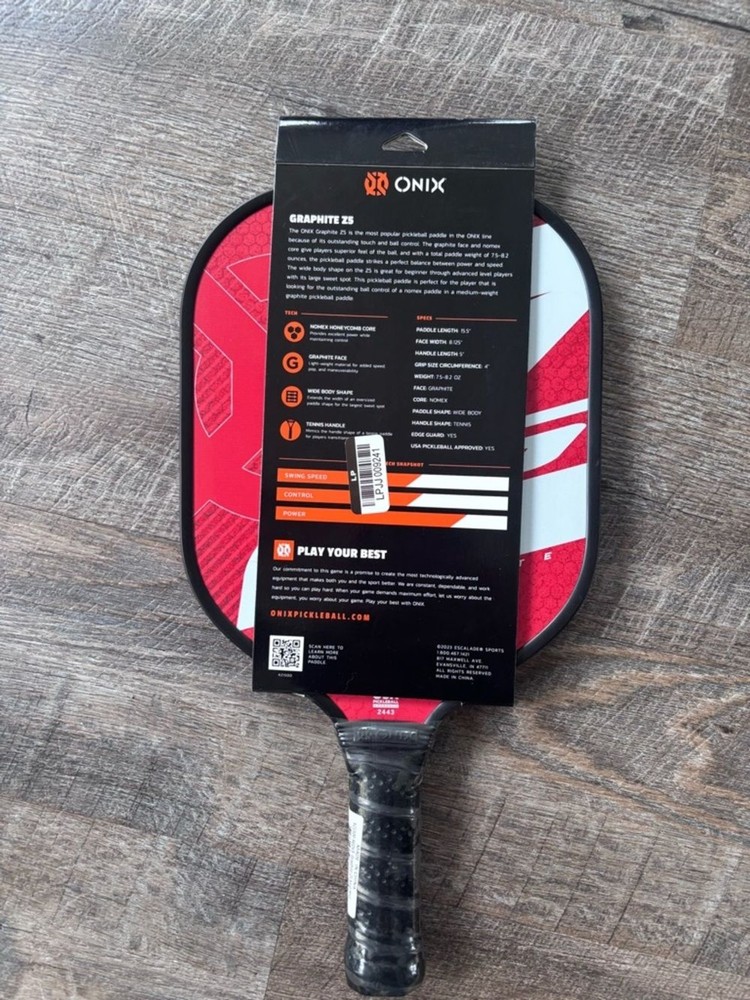 New!! ONIX Z5 Graphite Pickleball Paddle - Red & White