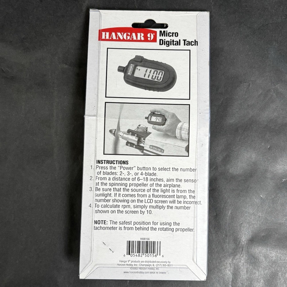 Vtg Hangar 9 Micro Digital Tach LCD Tachometer HAN156 NIP