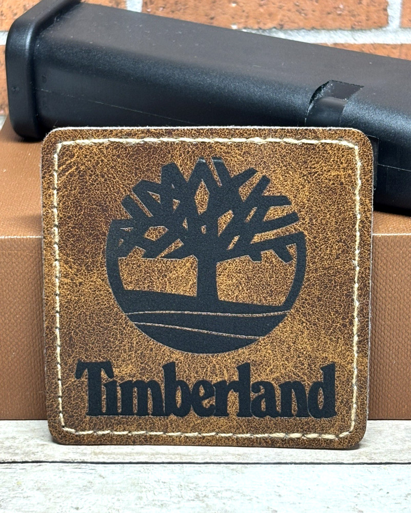 Leatherette Timberland Patch -  Iron on Adhesive Timberland Patch