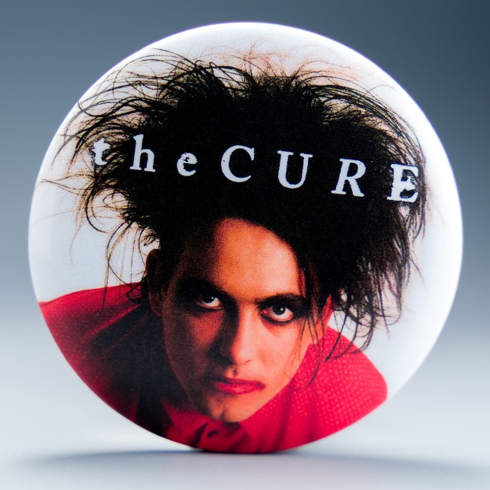 The Cure Button Pin 2.25" | 80s Post Punk Goth pinback | Robert Smith Lipstick