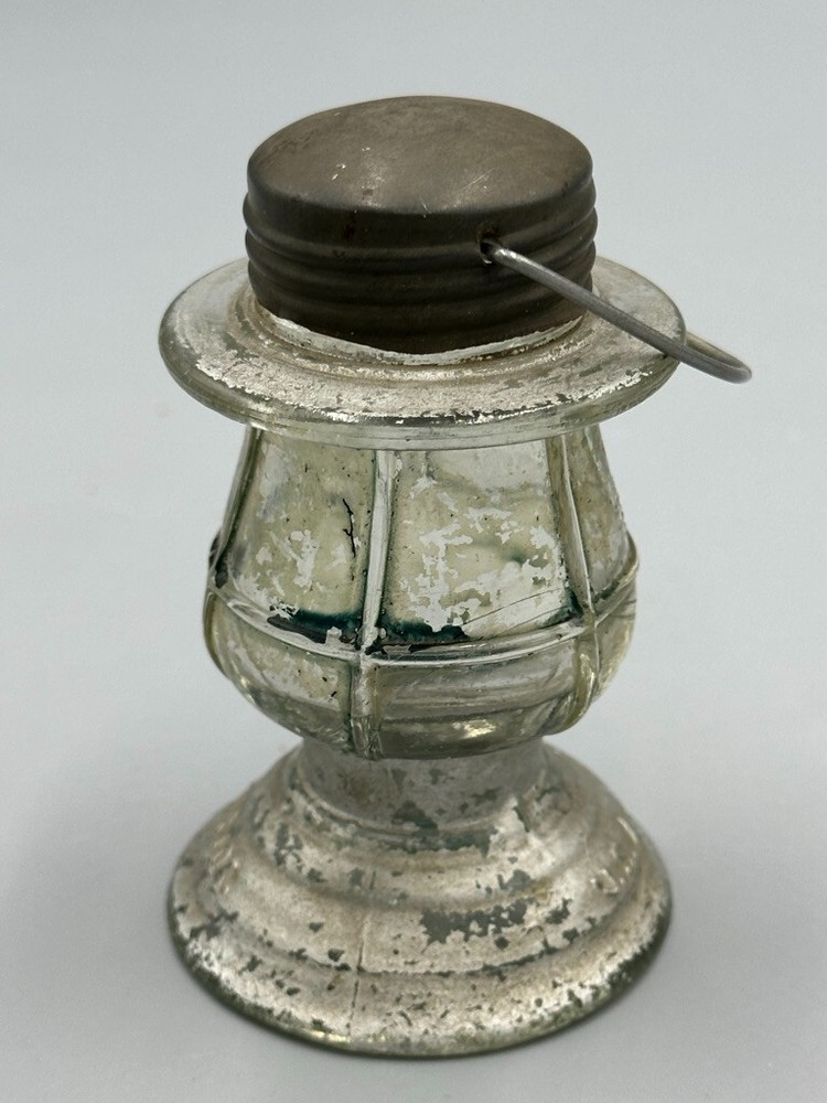 Vintage Long Waisted LANTERN GLASS CANDY CONTAINER A&E 402