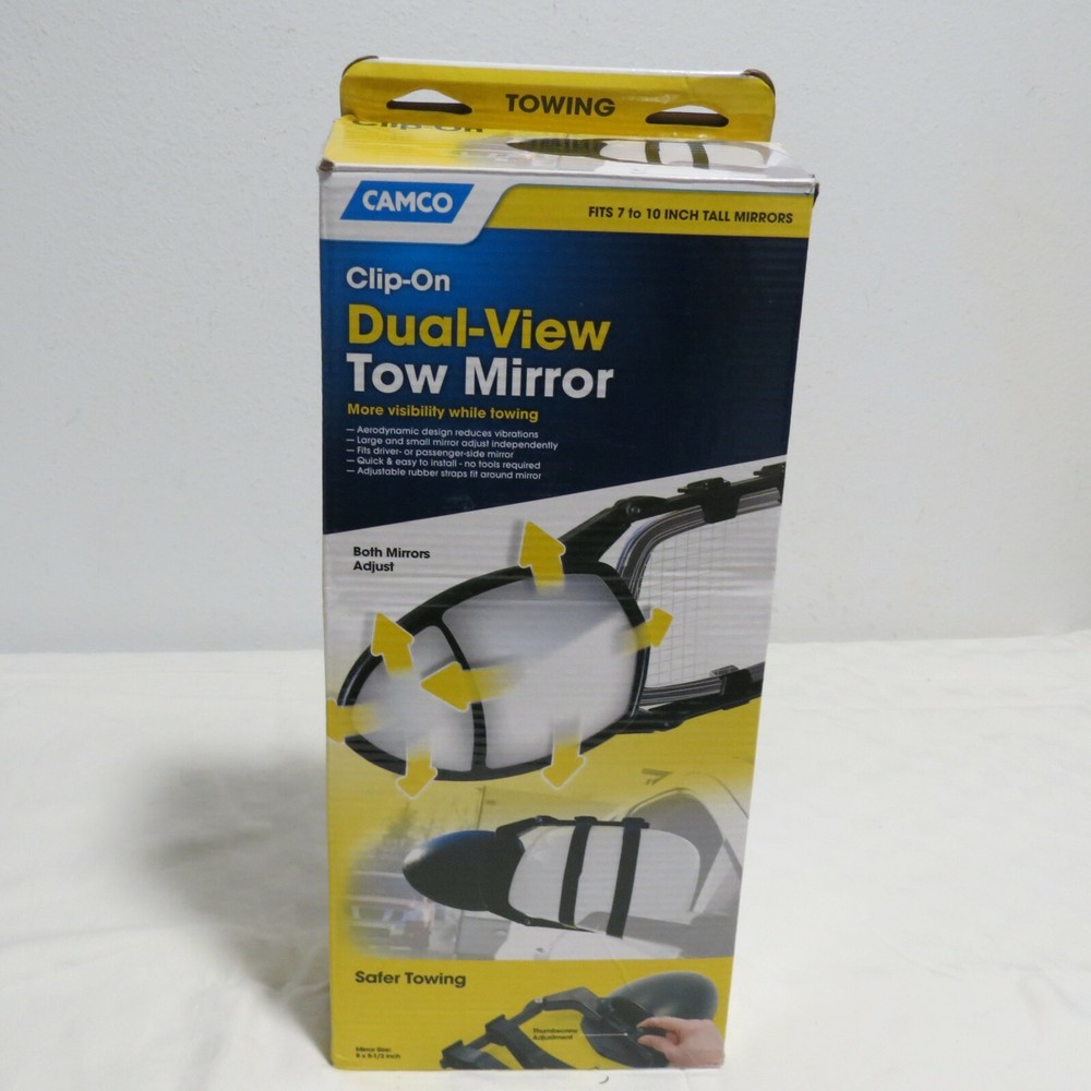 CAMCO 25653 DUAL-VIEW STRAP ON TOWING MIRROR