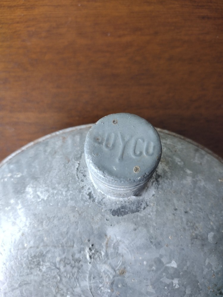Vintage Boyco Canteen + Cap Galvanized Metal 7.5" Diameter