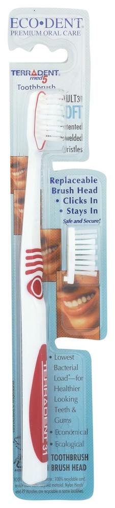 Ecodent Terradent 31 Toothbrush With Replaceable Soft Brush Head 3 Pack