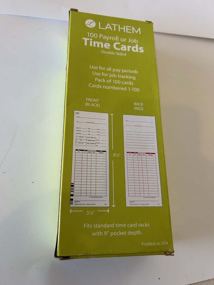 Lathem E7 Time Cards Weekly For Use With 7000E & 7500E Model E-79