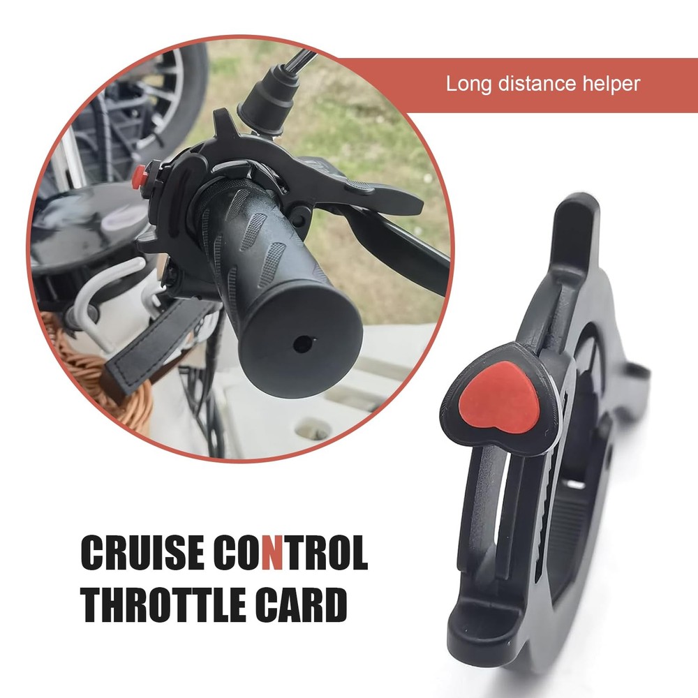 MLY 1 PC Motorcycle Cruise Control Assist, Adjustable Black