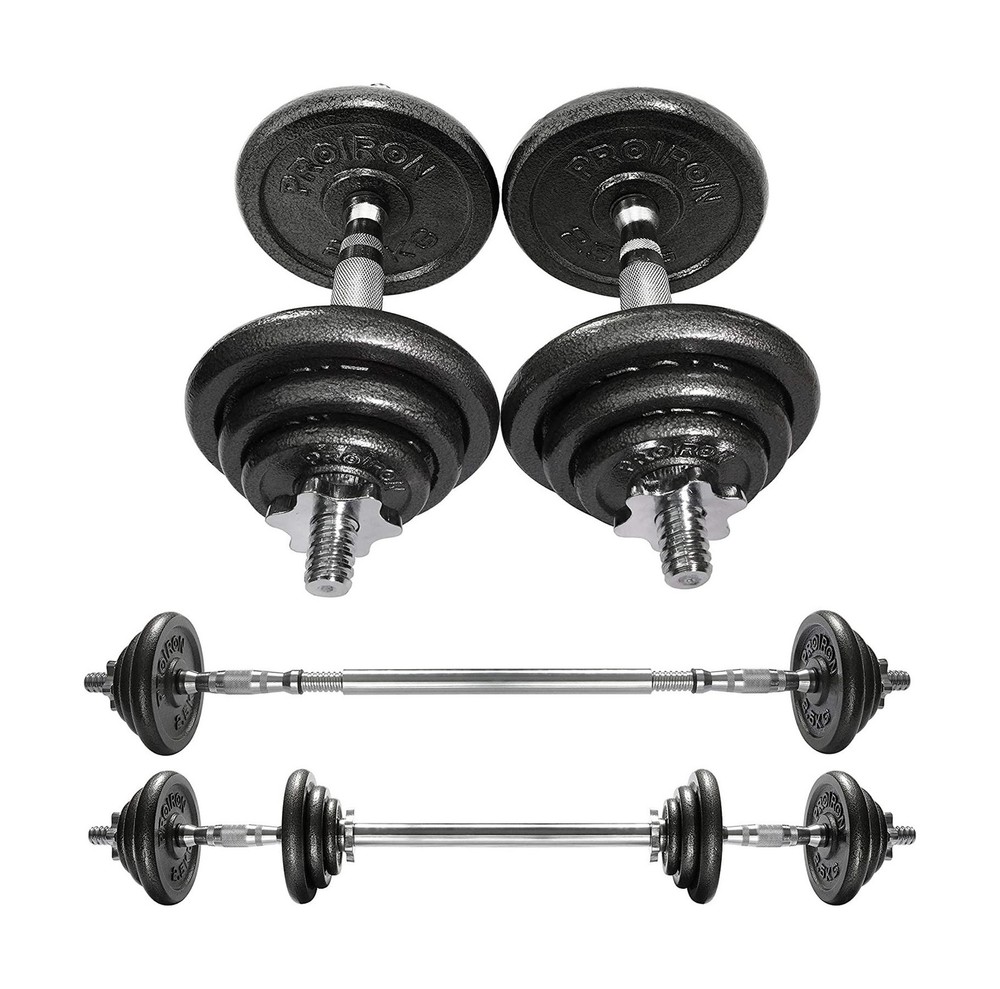 PROIRON 44Lbs Cast Iron Adjustable Dumbbell Set Hand Weight with Solid Dumbbe...