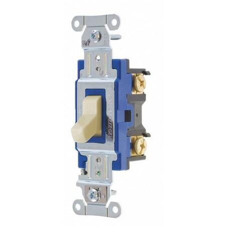 Bryant 4801Bi Wall Switch, 15A, Ivory, 1-Pole Type, Toggle