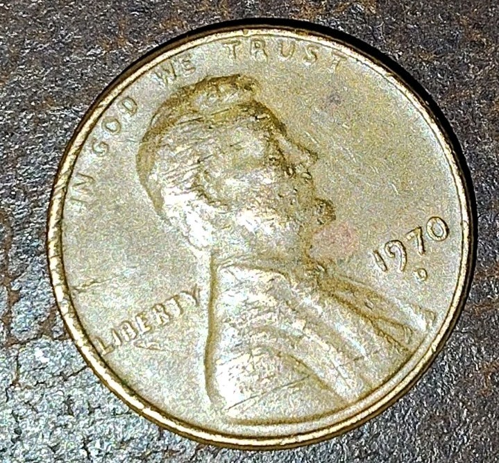 1970 D Lincoln Cent Error Penny Broadstrike