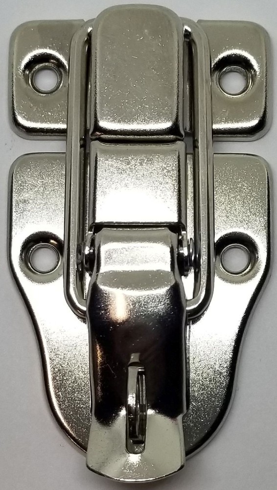 3" Nickel Plated Locking Drawbolt lock WITH PADLOCK LOOP jewelry small latch ant