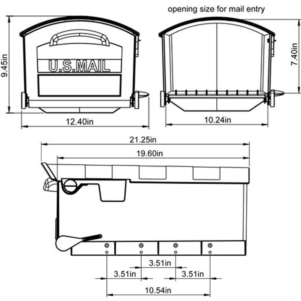 Gibraltar Mailboxes Patriot Large Capacity Rust-Proof Plastic Black, Post-Mount