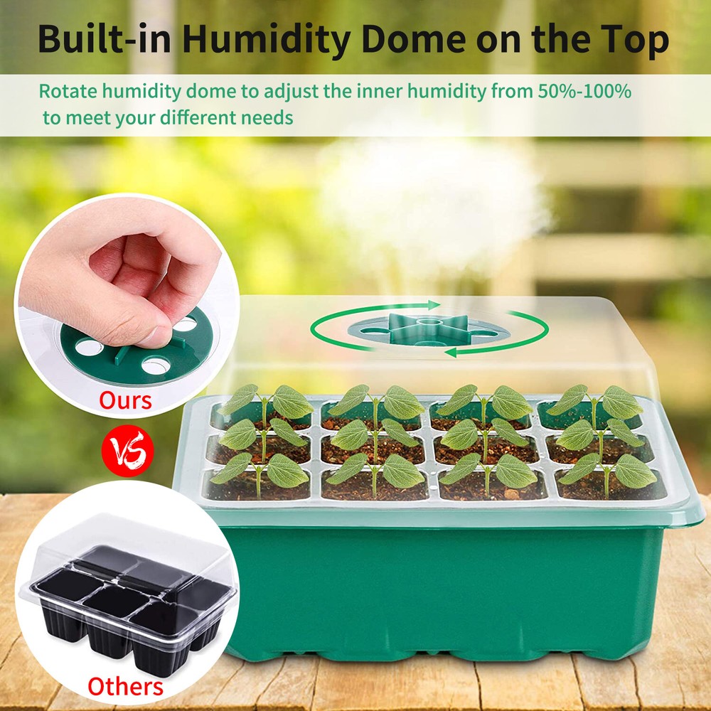 3Pack Seed Starter Tray 36 Cell Seed Germination Tray Kit with Dome Lid and Base