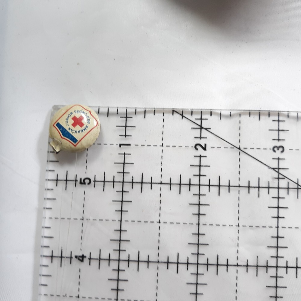 Red Cross Junior Red Cross WWII era Fold Tab Button