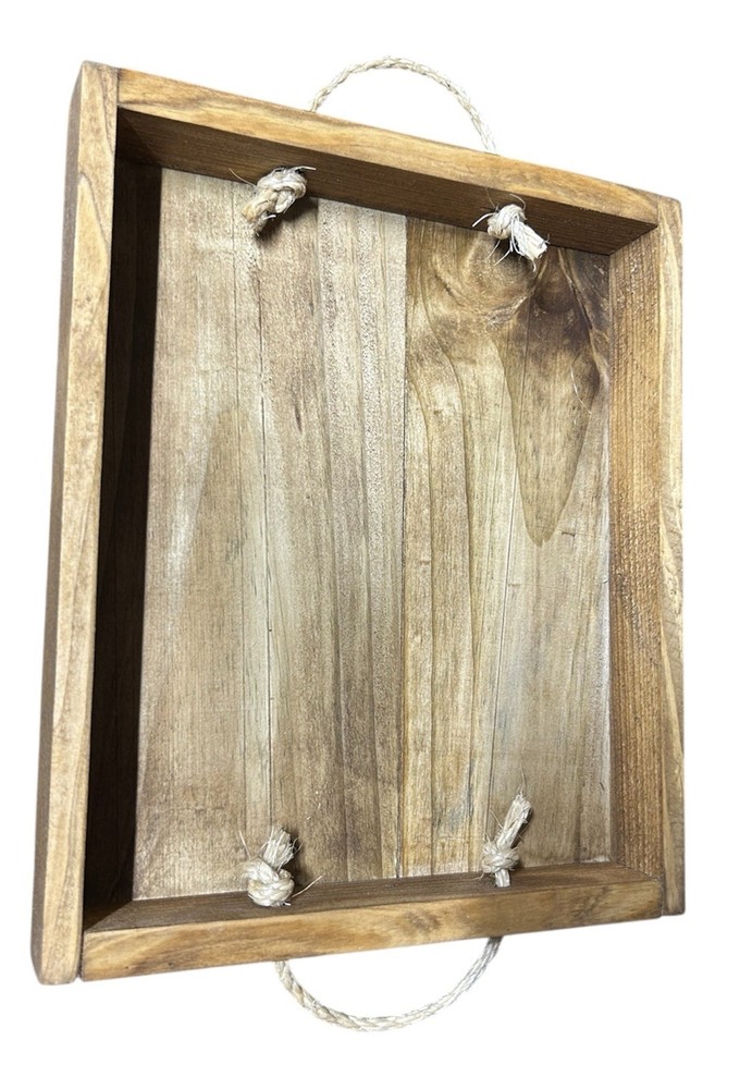 Rustic Farmhouse Rope Handle Tray