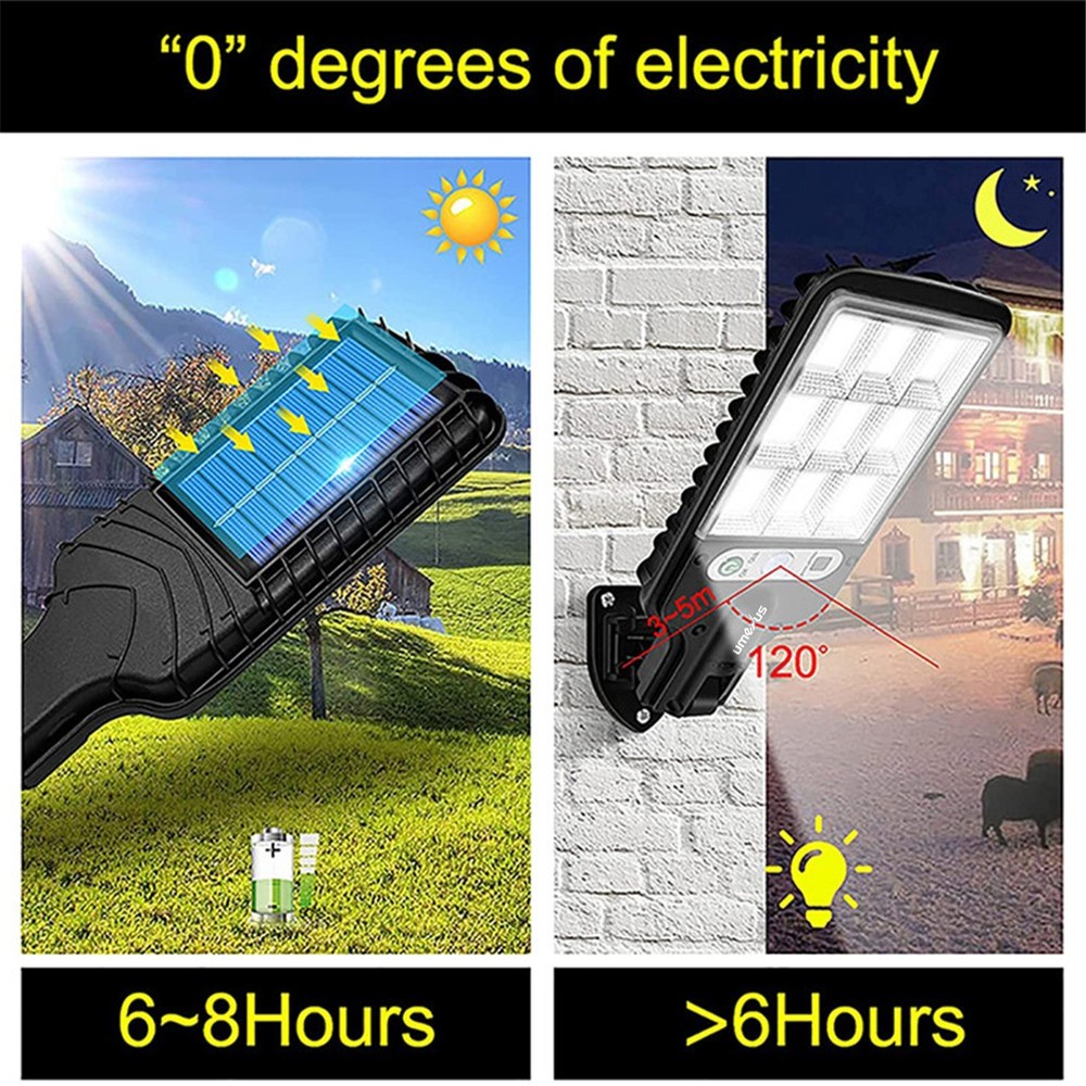 4x- Solar Motion Sensor Light 180° Adjustable Panel IP65 3 Lighting Modes