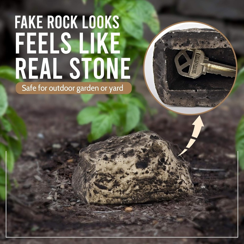 Realistic Poly-Resin Rock Key Holder - The Discreet Solution to Key Security
