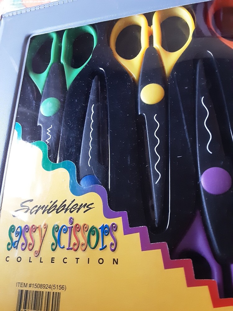 6 Scribblers Sissy Scissors Collection In Case Decorative Edge In Case