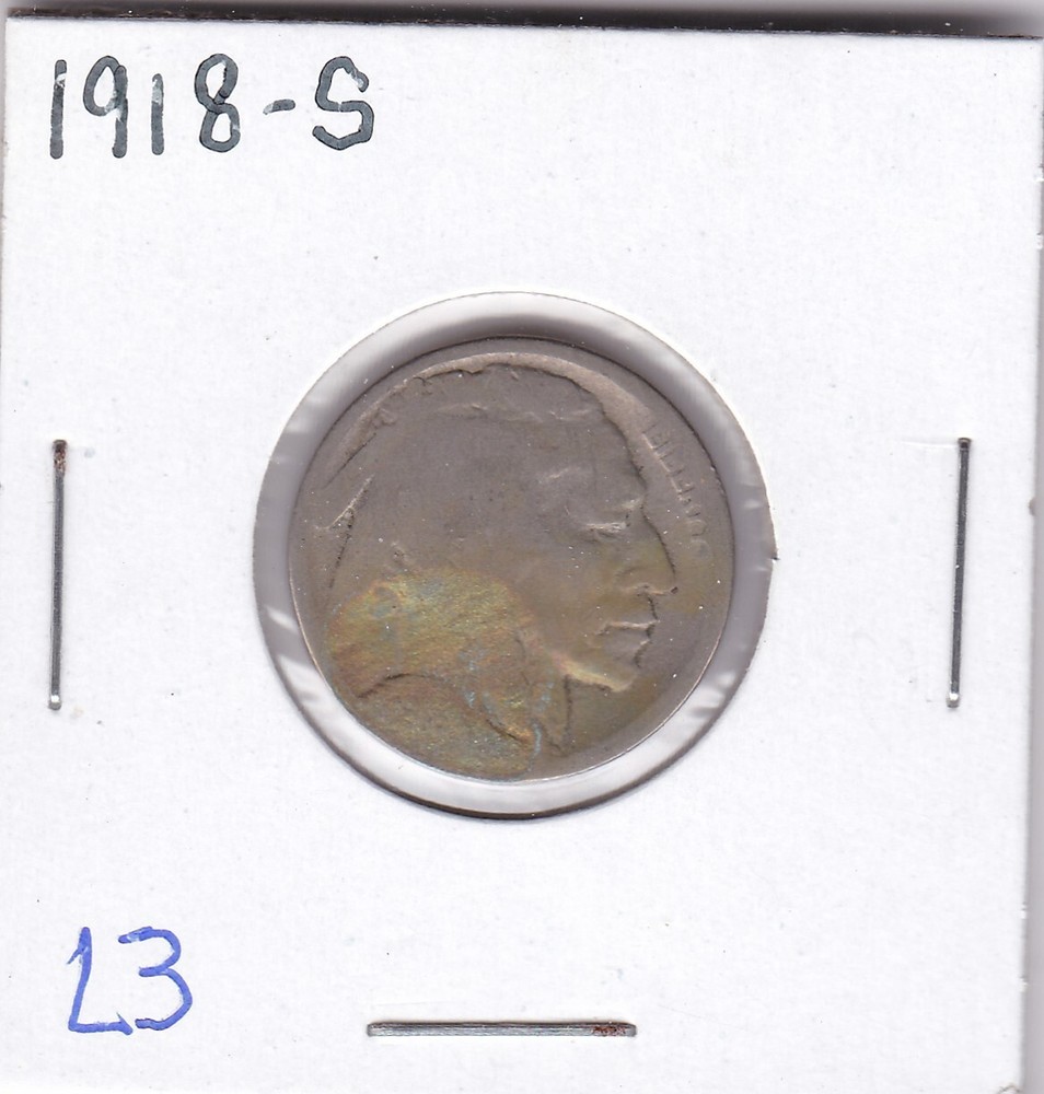 1918-S Buffalo Nickel Acid Dated L3