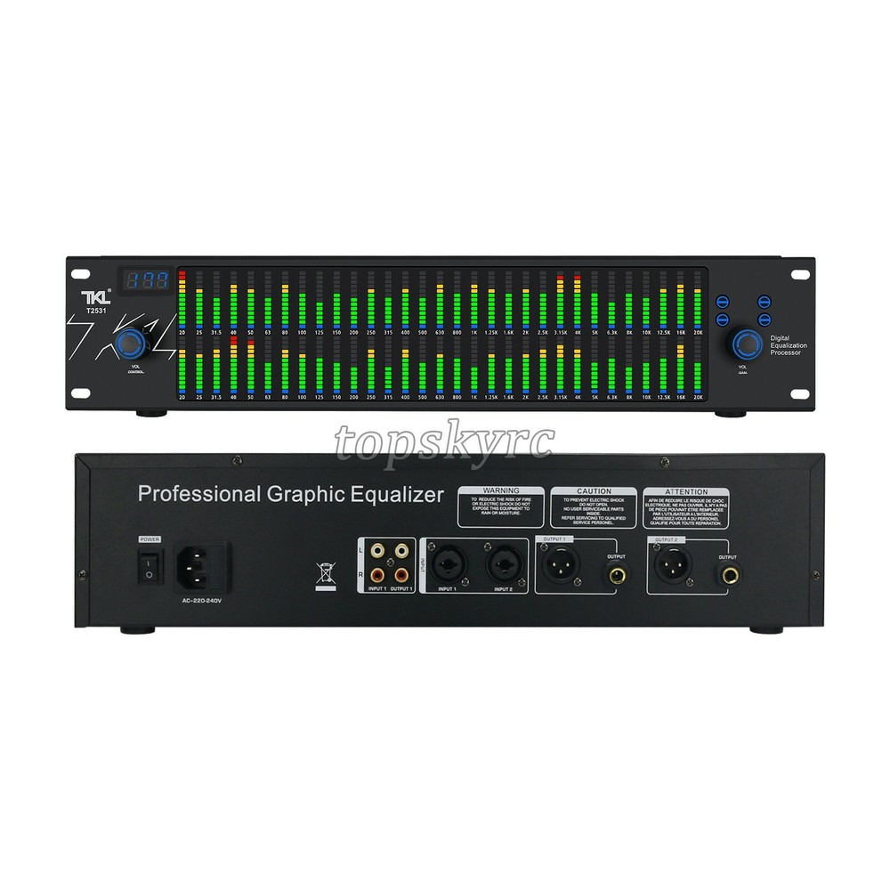 TKL T2531 Professional Graphic Equalizer Audio Processor Two 31-Band Spectrum ts