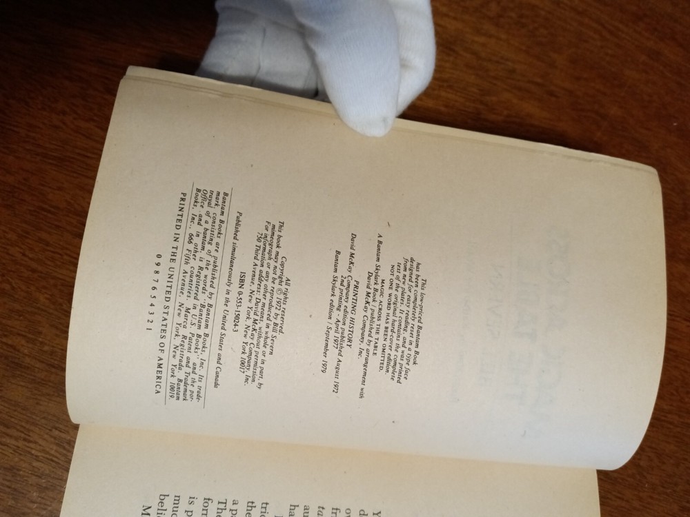 Magic Across The Table; Severn, Bill, 1973 - Magic Book