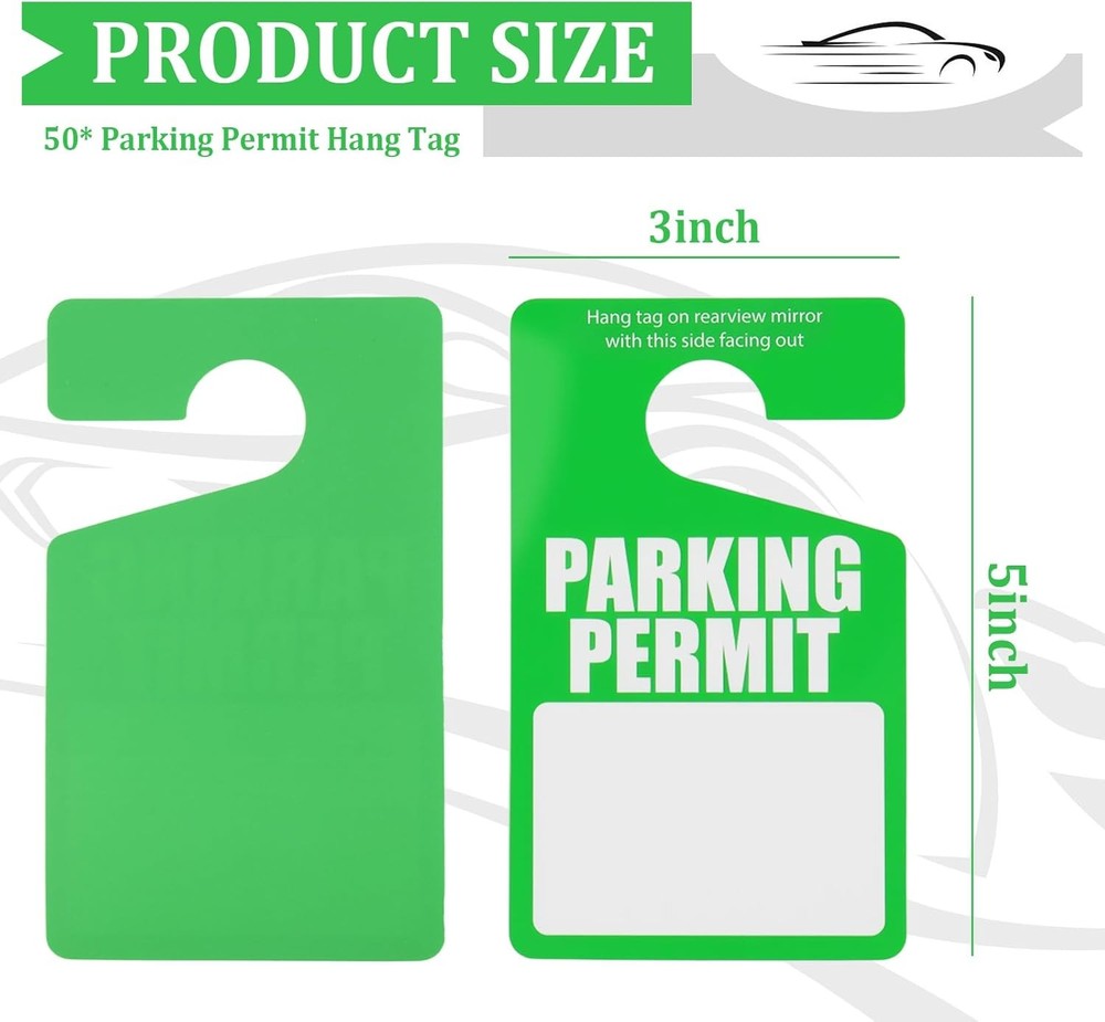 Reusable Parking Permit Hang Tag Placards