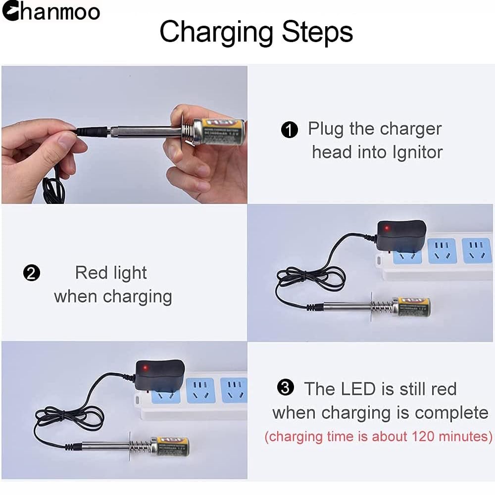 Chanmoo Nitro Starter Glow Plug Igniter 3600mAh with Charger Tools Assorted