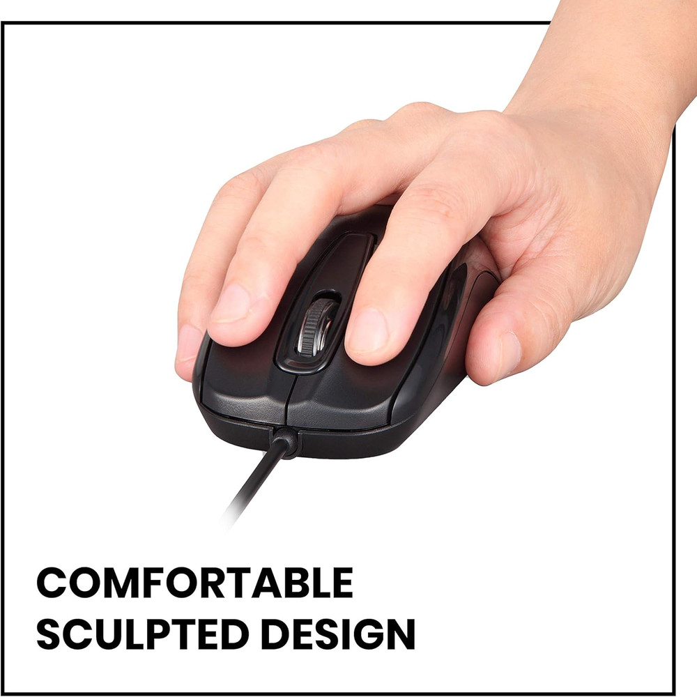 USB 2.0 Optical Wired Scroll Wheel Mouse PC Laptop Notebook Desktop Black Lot