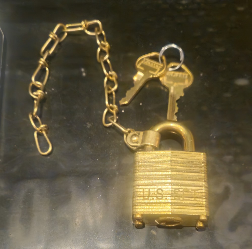 Master Lock Shackled Keyed Padlock Heavy Duty Gold Bump Stop Single 🔐
