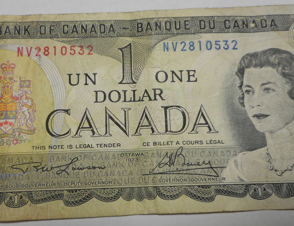 2 1973 One Dollar Notes Bills Canada Lot