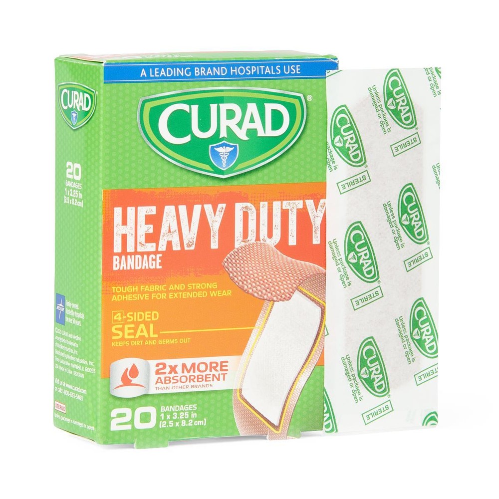 CURAD Heavy Duty Bandages, 1" x 3.25", Box