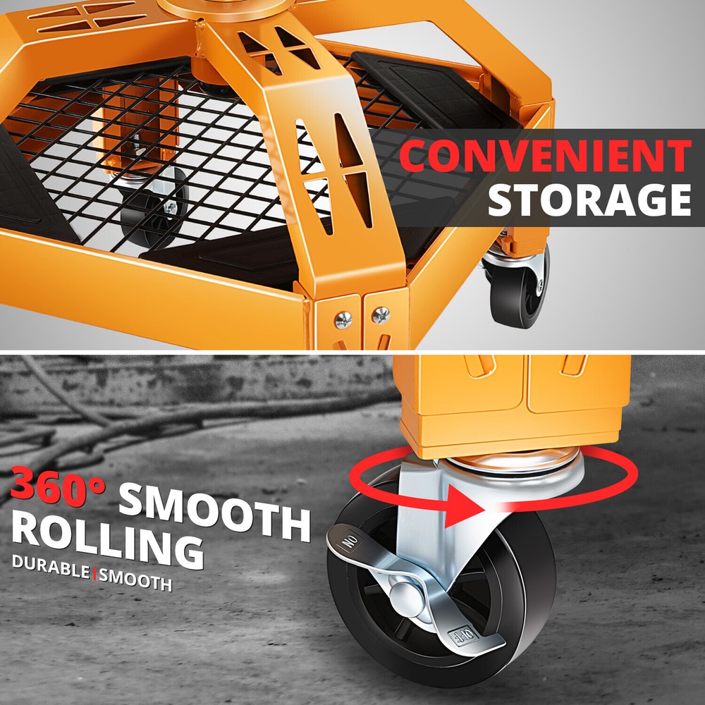 330lbs Adjustable Height Mechanics Rolling Seat Creeper Garage Stool Work Chair