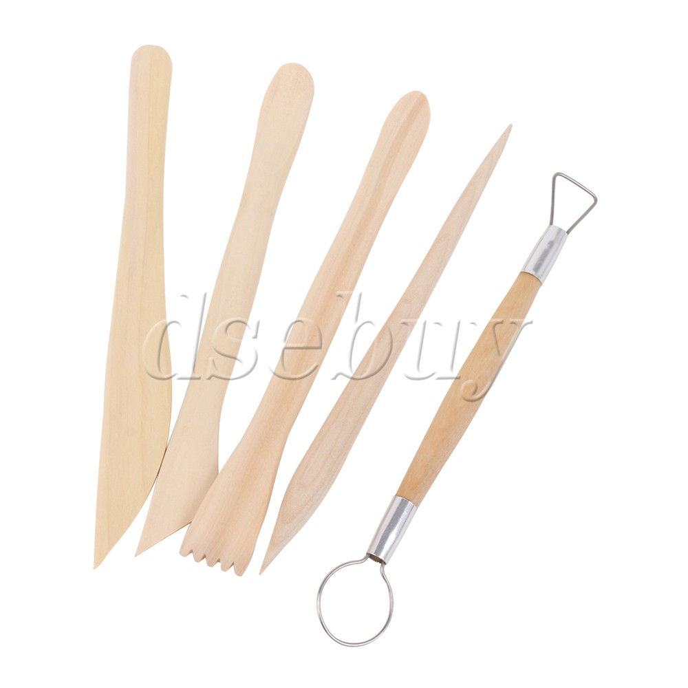 5 Pieces Stainless Steel Polymer Carving Modeling Tools Set for Beginner 6"