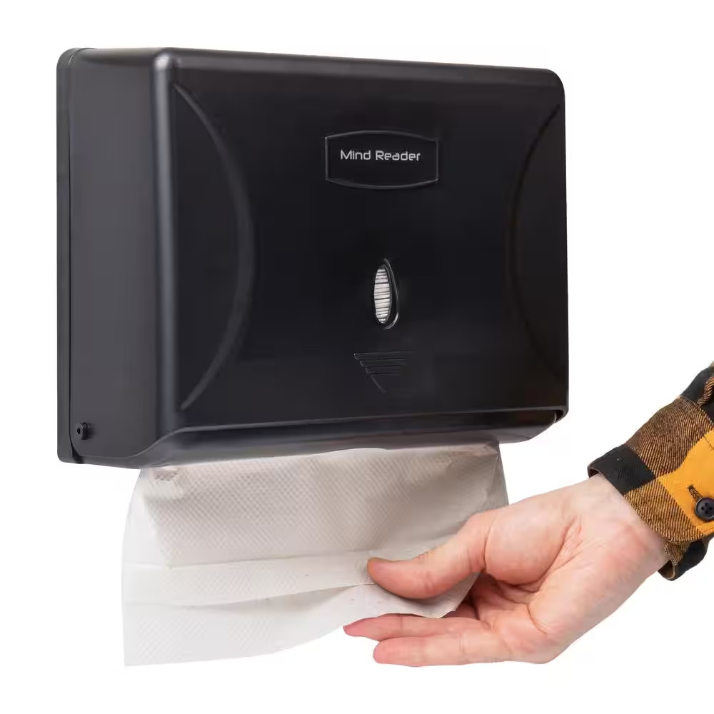 Wall Mount Black Paper Towel Tri-Fold Towel Dispenser