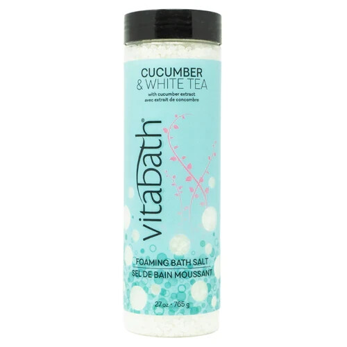 Vitabath Foaming Bath Salts - Cucumber & White Tea - 27 oz Jar