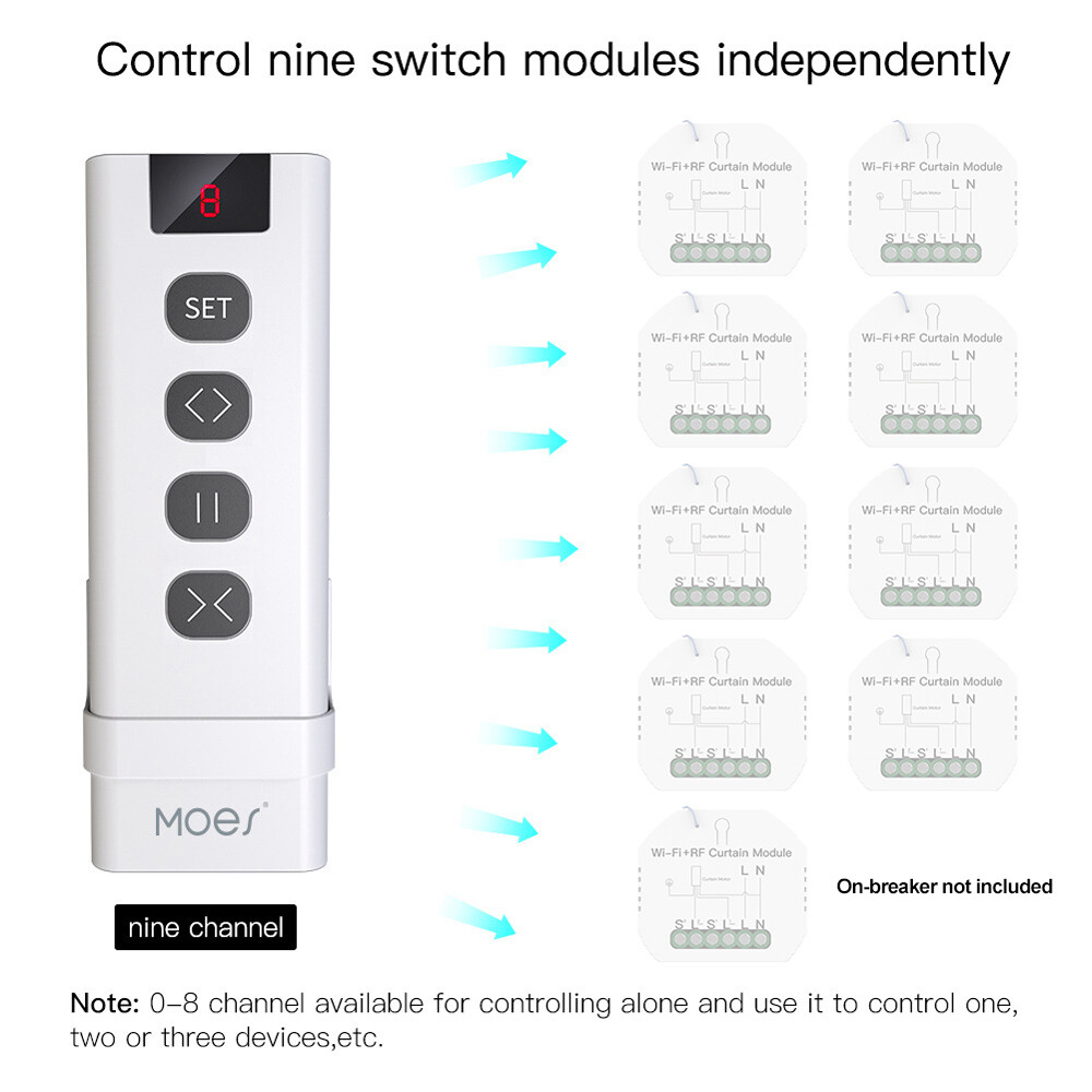 1/9 Channel RF433 Transmitter Remote Control For Roller Blind Curtain Switch