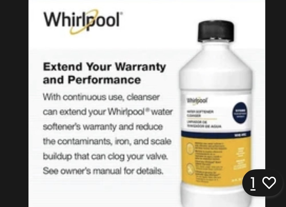 Whirlpool Water softener cleaner