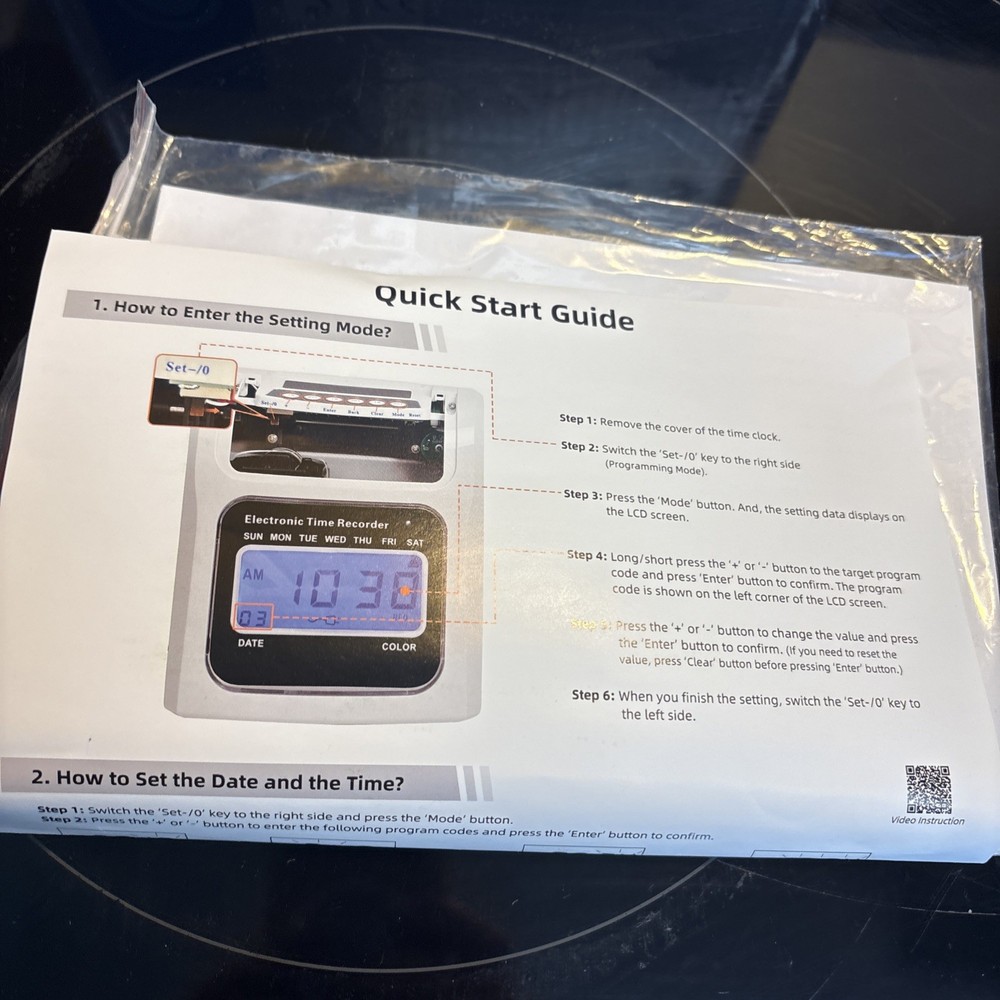 Electronic Time Recorder Time Clock NEW