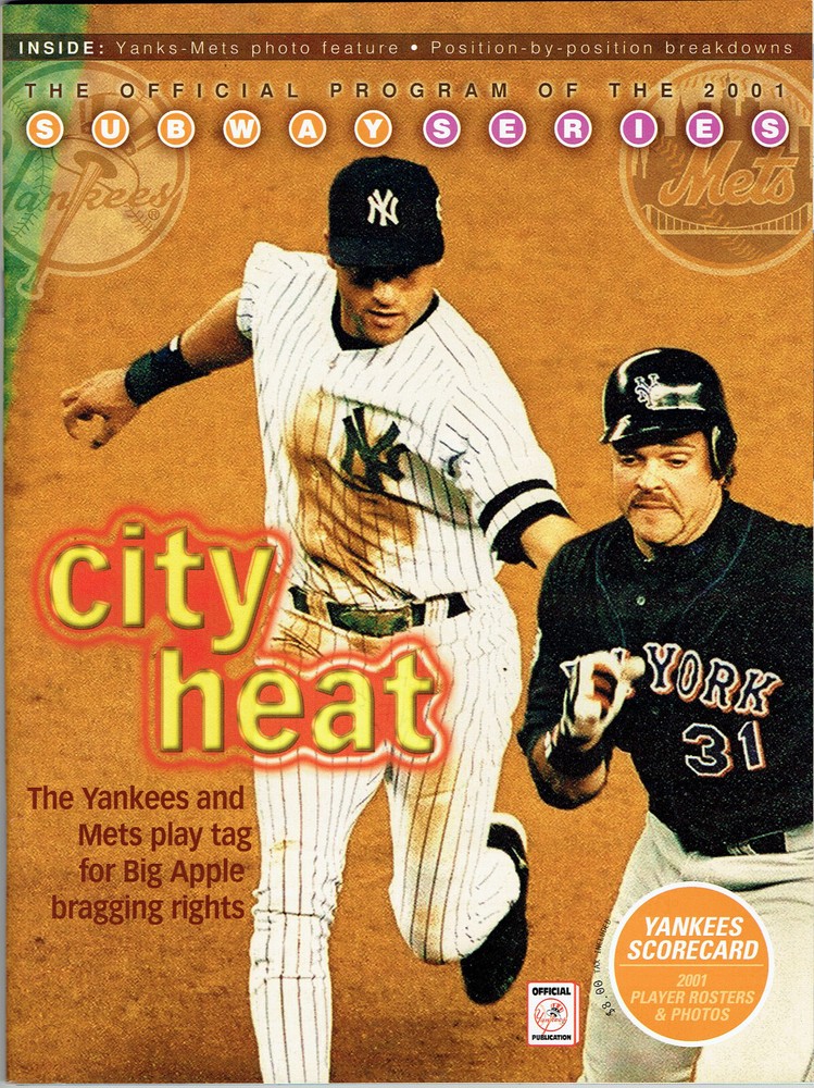 2001 Official Program Subway Series Magazine - Jeter & Piazza ~ NO LABEL