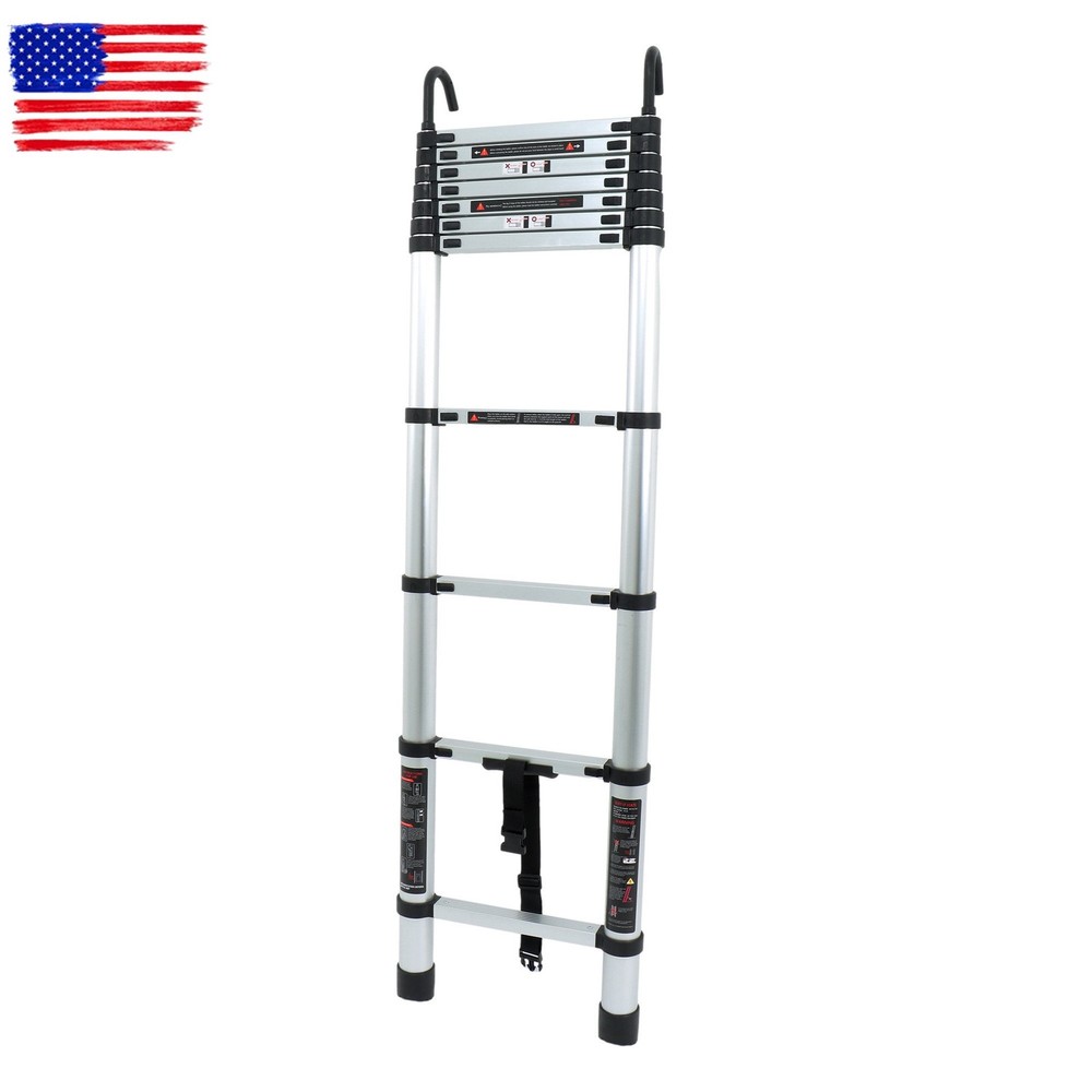 10.5 FT Folding Aluminum Telescoping Ladder Telescopic Multi Purpose 330 Lbs