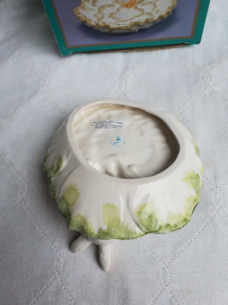 World Bazaars Hand Painted Ceramic Candy Dish With Bunny