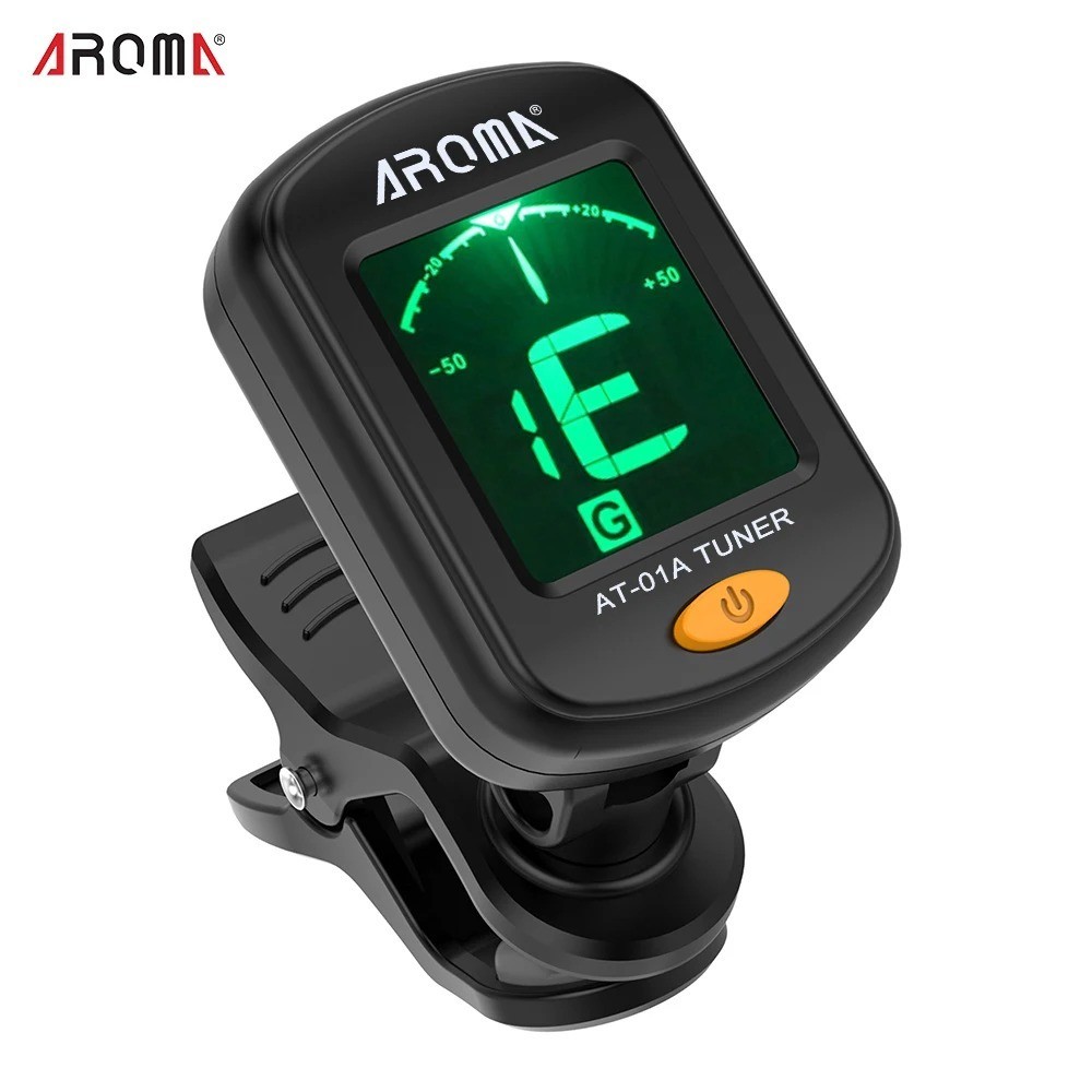AT-01A Guitar Tuner Rotatable Clip-on Tuner LCD Display for Chromatic Acou