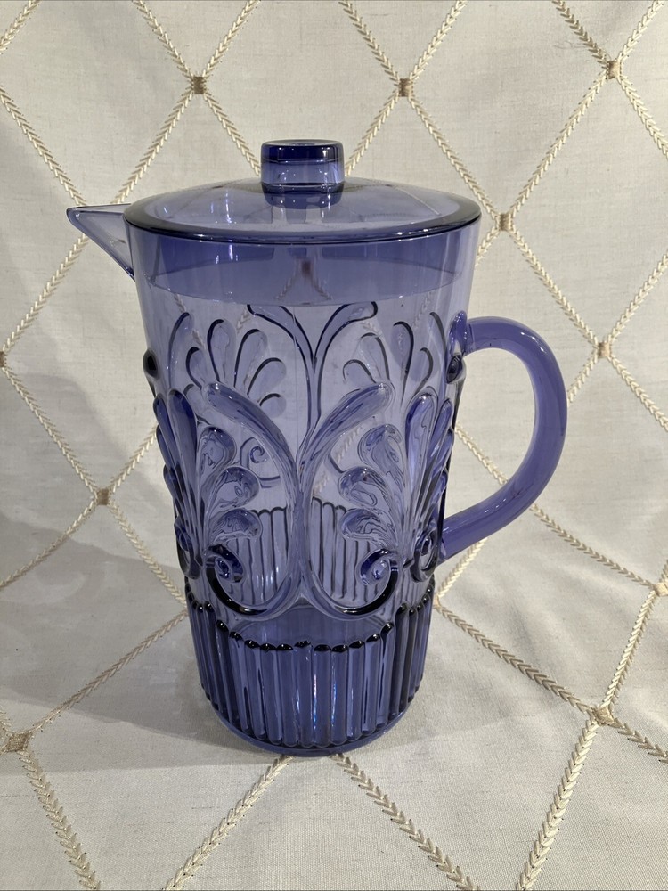 Le Cadeaux Fleur Acrylic Blue Pitcher