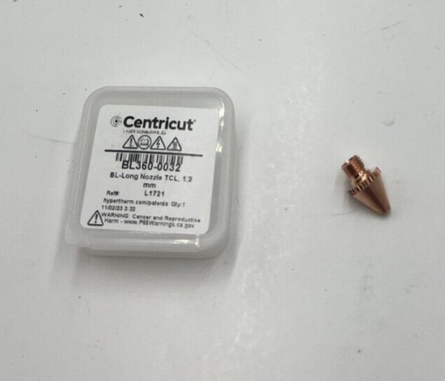 (QTY 5) CentriCut Hypertherm BL-Long Nozzle TCL, 1.2 mm BL360-0032