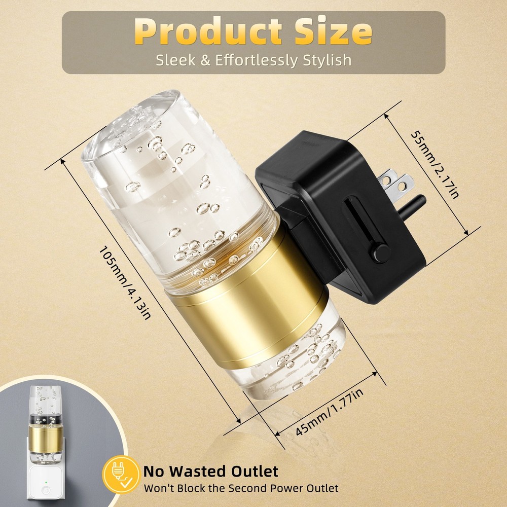 LED Night Lights Plug into Wall, 2 Pack Acrylic Night Light,Dimmable Nightlight