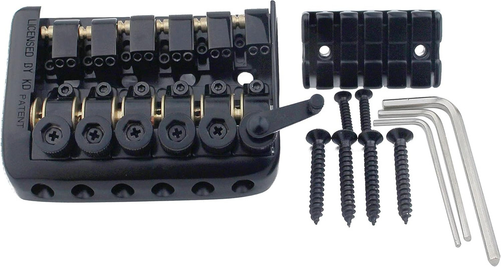 Guyker 6 String Saddle Headless Guitar Bridge Tailpiece with Worm Involved Strin